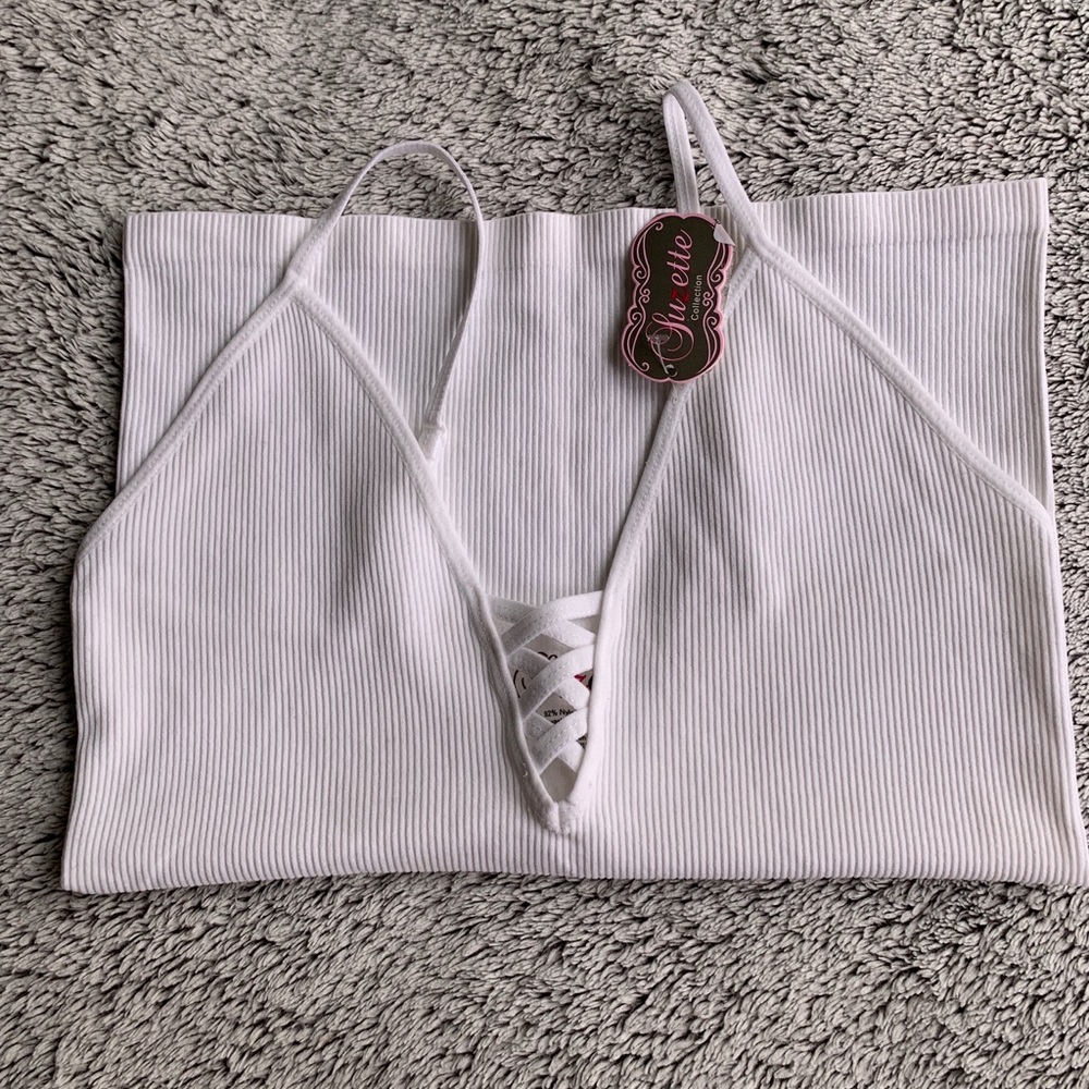 NWT Lace Front Cami in White